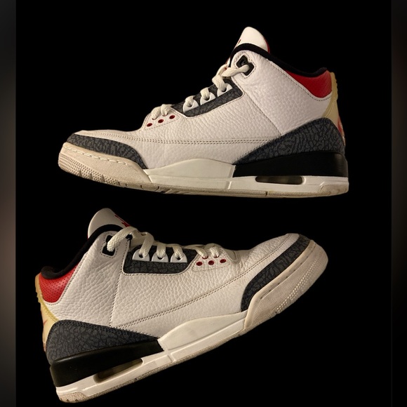 Air Jordan 3 Retro SE - Size 9.5 - White/Fire Red Denim - Picture 1 of 7